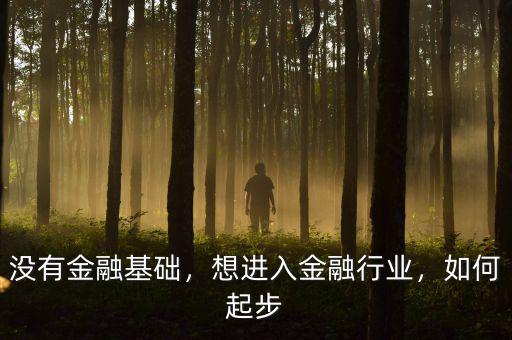 沒(méi)有金融基礎(chǔ)，想進(jìn)入金融行業(yè)，如何起步