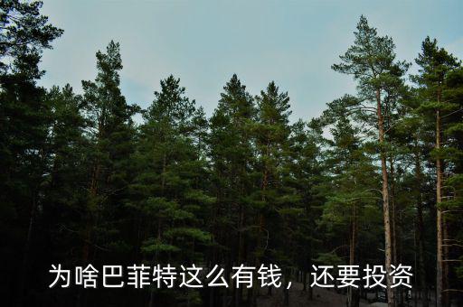 為啥巴菲特這么有錢，還要投資