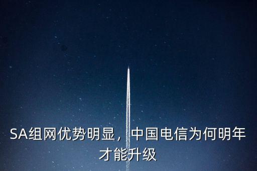 SA組網優(yōu)勢明顯，中國電信為何明年才能升級