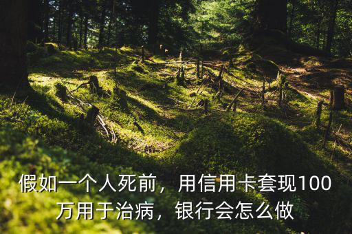 假如一個人死前，用信用卡套現(xiàn)100萬用于治病，銀行會怎么做