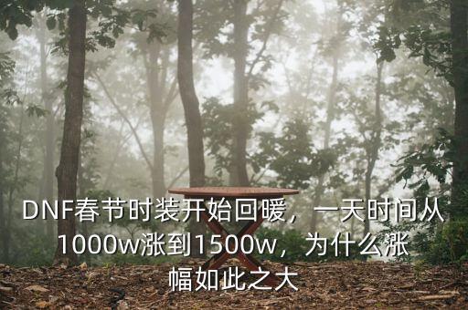 DNF春節(jié)時裝開始回暖，一天時間從1000w漲到1500w，為什么漲幅如此之大