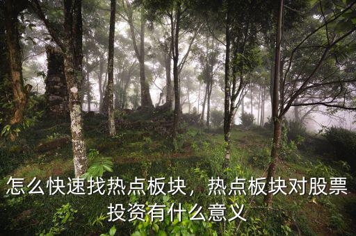 怎么快速找熱點(diǎn)板塊，熱點(diǎn)板塊對(duì)股票投資有什么意義