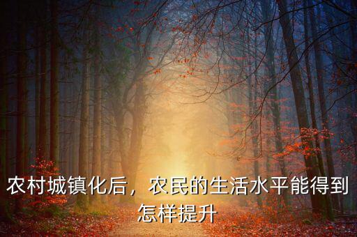 農(nóng)村城鎮(zhèn)化后，農(nóng)民的生活水平能得到怎樣提升
