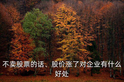 不賣股票的話、股價漲了對企業(yè)有什么好處