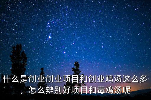 什么是創(chuàng)業(yè)創(chuàng)業(yè)項(xiàng)目和創(chuàng)業(yè)雞湯這么多，怎么辨別好項(xiàng)目和毒雞湯呢