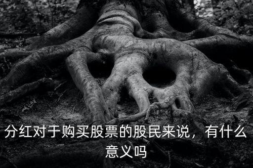 分紅對(duì)于購(gòu)買股票的股民來說，有什么意義嗎