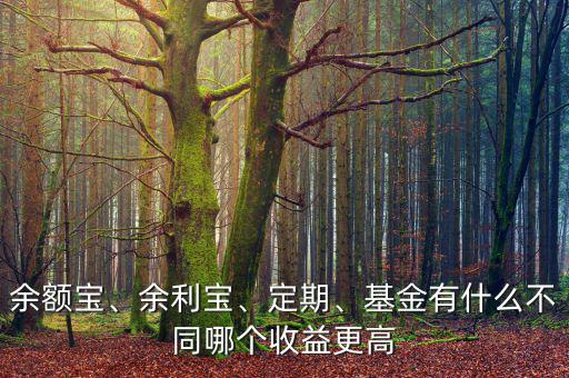 余額寶、余利寶、定期、基金有什么不同哪個收益更高