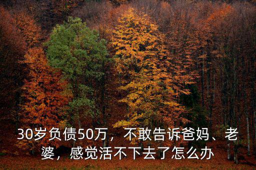 30歲負(fù)債50萬，不敢告訴爸媽、老婆，感覺活不下去了怎么辦