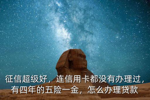 征信超級(jí)好，連信用卡都沒(méi)有辦理過(guò)，有四年的五險(xiǎn)一金，怎么辦理貸款