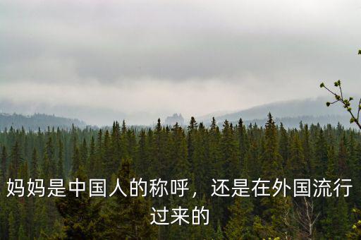 媽媽是中國(guó)人的稱呼，還是在外國(guó)流行過來的