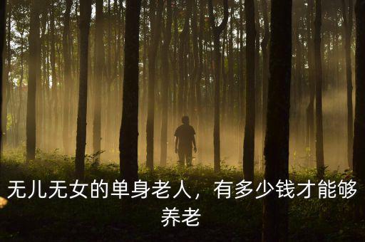 無兒無女的單身老人，有多少錢才能夠養(yǎng)老