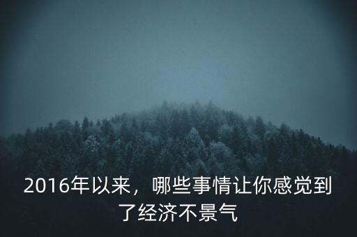 2016年以來(lái)，哪些事情讓你感覺(jué)到了經(jīng)濟(jì)不景氣