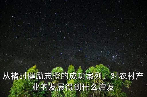 從褚時健勵志橙的成功案列，對農(nóng)村產(chǎn)業(yè)的發(fā)展得到什么啟發(fā)