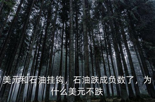美元和石油掛鉤，石油跌成負(fù)數(shù)了，為什么美元不跌