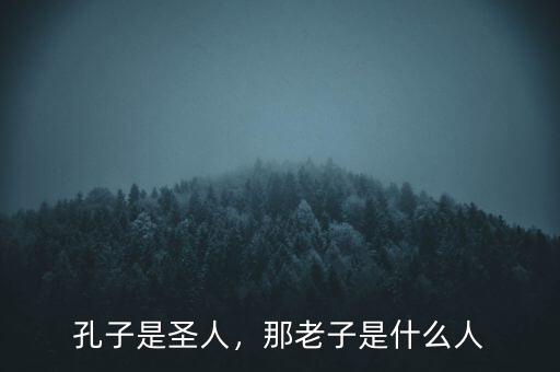 孔子是圣人，那老子是什么人
