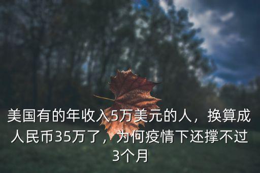 美國有的年收入5萬美元的人，換算成人民幣35萬了，為何疫情下還撐不過3個月