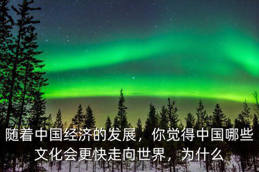 隨著中國經(jīng)濟(jì)的發(fā)展，你覺得中國哪些文化會更快走向世界，為什么