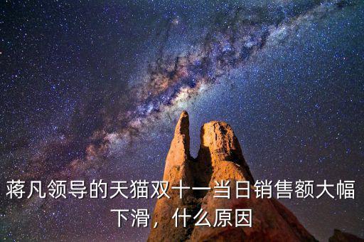 蔣凡領(lǐng)導(dǎo)的天貓雙十一當日銷售額大幅下滑，什么原因