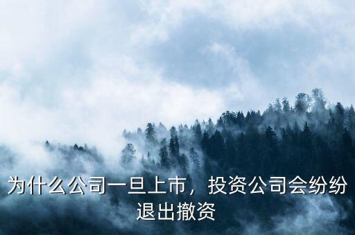 為什么公司一旦上市，投資公司會紛紛退出撤資