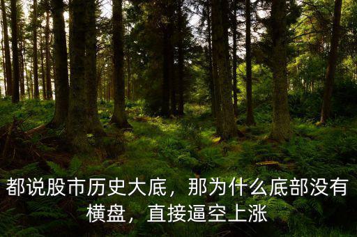 都說股市歷史大底，那為什么底部沒有橫盤，直接逼空上漲