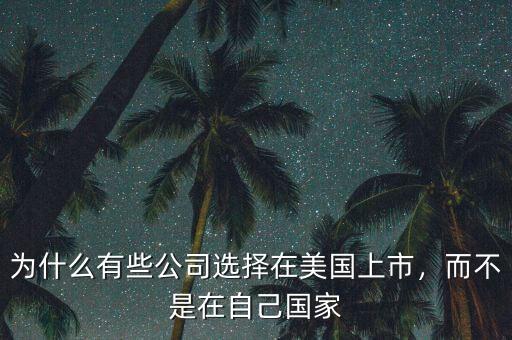 為什么有些公司選擇在美國上市，而不是在自己國家