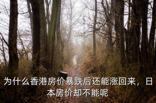 為什么香港房價(jià)暴跌后還能漲回來，日本房價(jià)卻不能呢