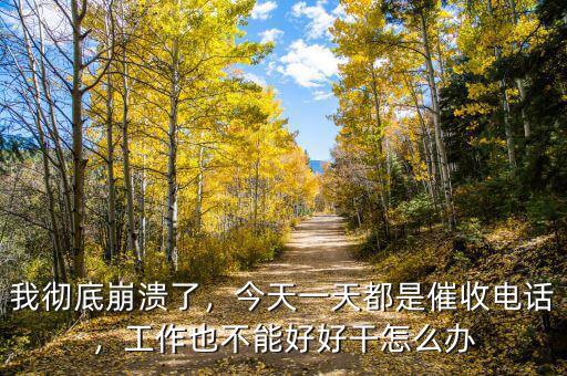 我徹底崩潰了，今天一天都是催收電話，工作也不能好好干怎么辦