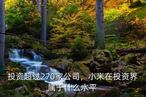投資超過270家公司，小米在投資界屬于什么水平