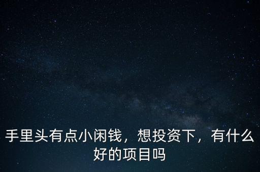 手里頭有點(diǎn)小閑錢，想投資下，有什么好的項(xiàng)目嗎