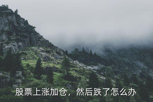 股票上漲加倉，然后跌了怎么辦