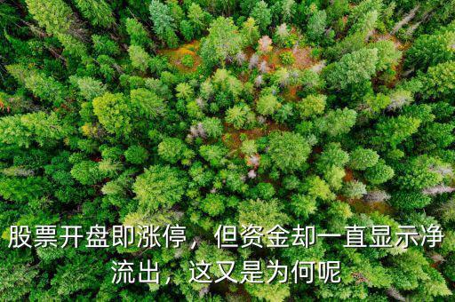 股票開(kāi)盤即漲停，但資金卻一直顯示凈流出，這又是為何呢
