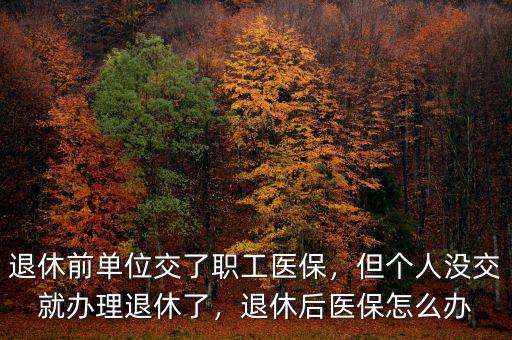 退休前單位交了職工醫(yī)保，但個人沒交就辦理退休了，退休后醫(yī)保怎么辦