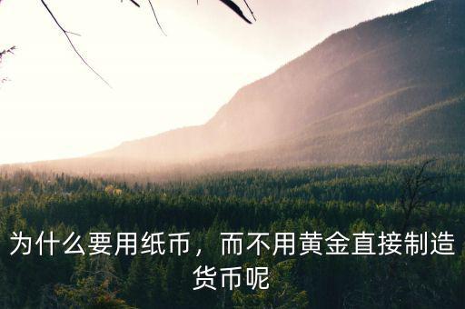 為什么要用紙幣，而不用黃金直接制造貨幣呢