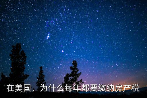 在美國，為什么每年都要繳納房產(chǎn)稅