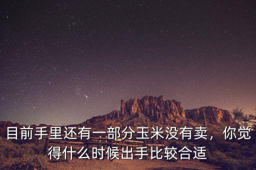 目前手里還有一部分玉米沒有賣，你覺得什么時候出手比較合適