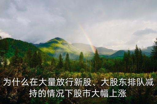 為什么在大量放行新股、大股東排隊減持的情況下股市大幅上漲