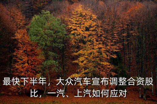 最快下半年，大眾汽車(chē)宣布調(diào)整合資股比，一汽、上汽如何應(yīng)對(duì)