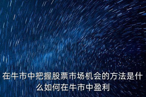 在牛市中把握股票市場機會的方法是什么如何在牛市中盈利