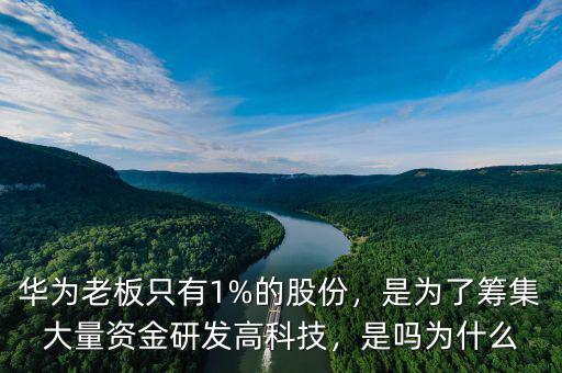華為老板只有1%的股份，是為了籌集大量資金研發(fā)高科技，是嗎為什么