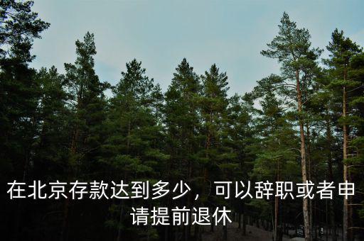 在北京存款達(dá)到多少，可以辭職或者申請(qǐng)?zhí)崆巴诵? class=