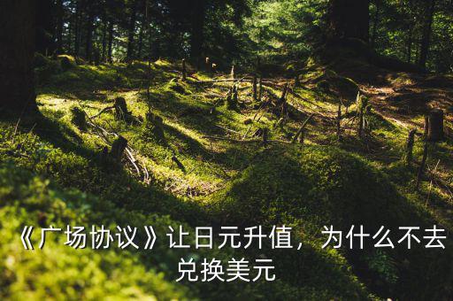 《廣場(chǎng)協(xié)議》讓日元升值，為什么不去兌換美元