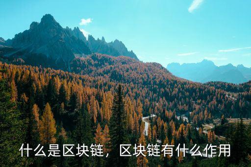 什么是區(qū)塊鏈，區(qū)塊鏈有什么作用