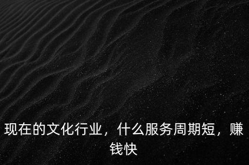 現(xiàn)在的文化行業(yè)，什么服務(wù)周期短，賺錢快
