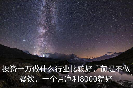 投資十萬做什么行業(yè)比較好，前提不做餐飲，一個月凈利8000就好