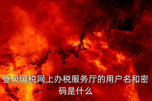 地稅用戶名登陸密碼是什么，地稅的用戶名是什么