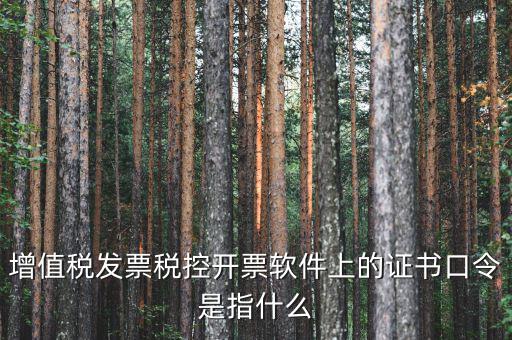 增值稅發(fā)票稅控開(kāi)票軟件上的證書口令是指什么