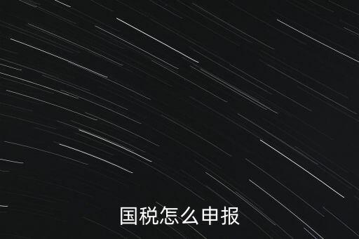 什么國稅局申報，國稅怎么申報