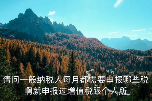 一般納稅人每月必報什么經(jīng)費，一般納稅人每月都需要報什么稅