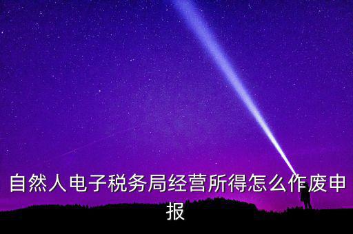 自然人電子稅務(wù)局經(jīng)營(yíng)所得怎么作廢申報(bào)