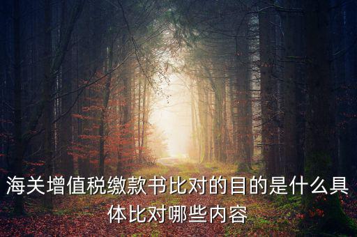 海關(guān)票為什么比對，海關(guān)增值稅繳款書比對的目的是什么具體比對哪些內(nèi)容
